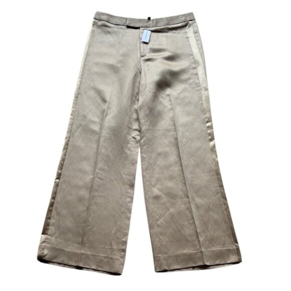 Banana Republic NWT Women’s Beige Linen Wide Leg Pants Size 8P x 30” Inseam NEW - Picture 1 of 13